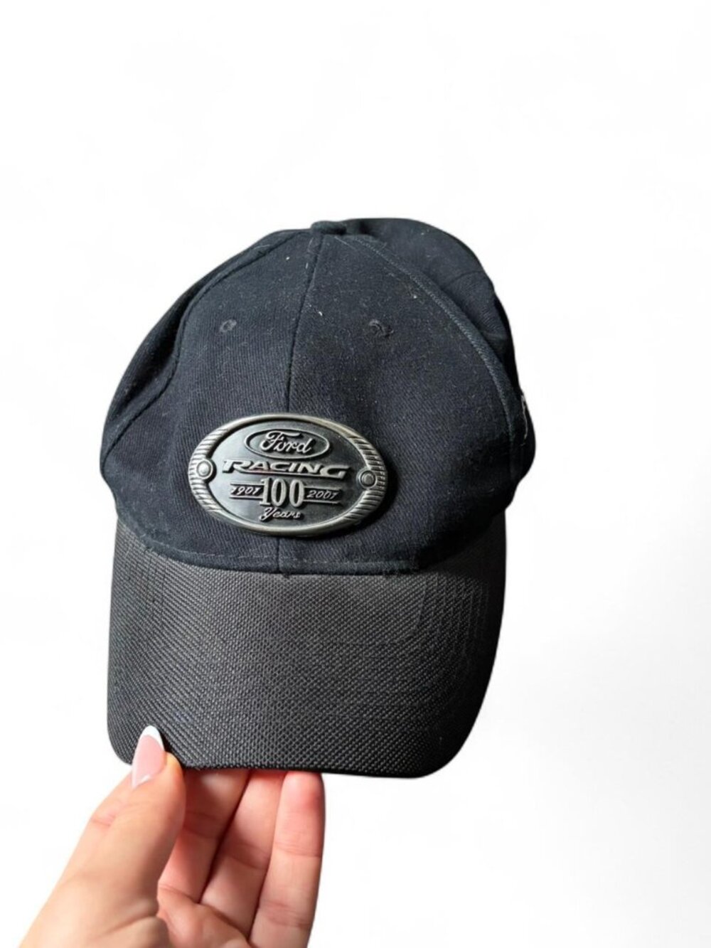Ford Racing black cap with silver Ford Racing 100 Years logo rare 2001